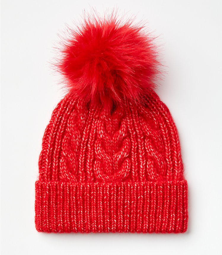 Cable Pom Pom Beanie image number null