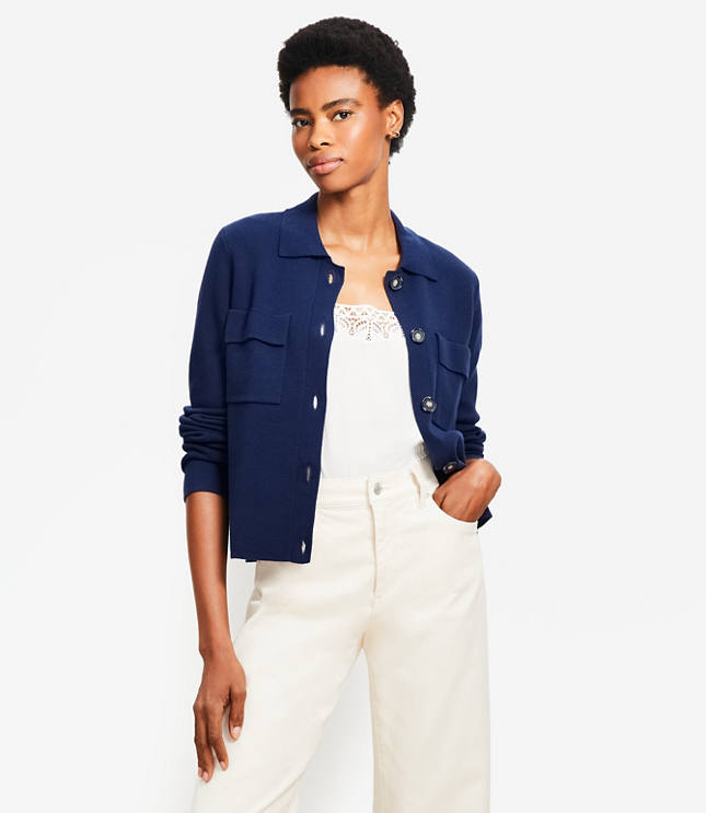 Collared Sweater Jacket