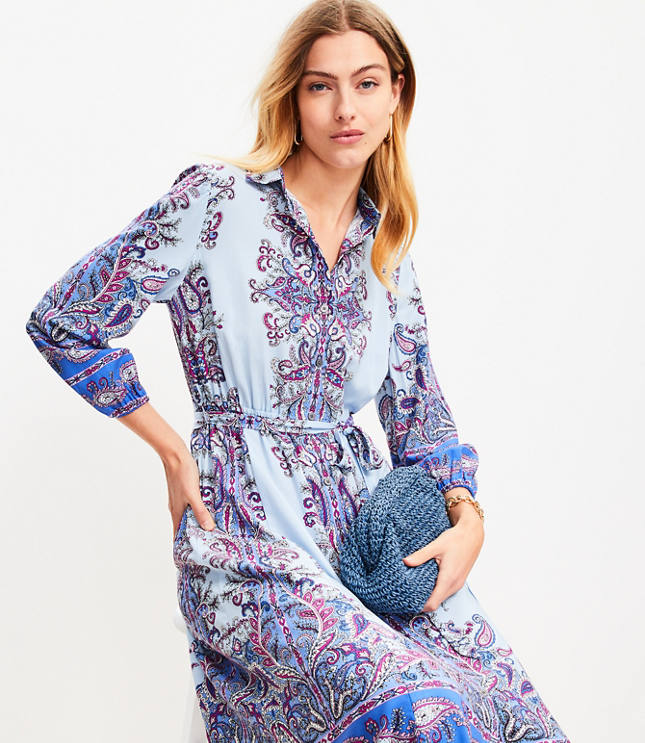 Paisley Midi Shirtdress