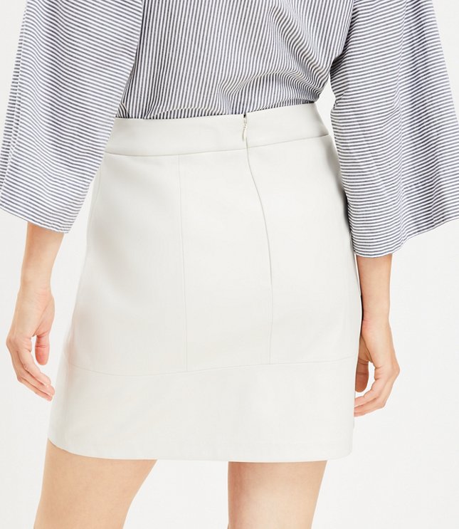 Faux Leather Seamed Shift Skirt