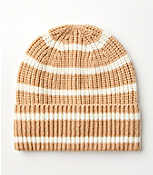 Stripe Ribbed Cashmere Beanie carousel Product Image 1