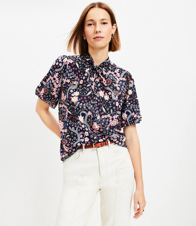 Bloom Twist Bubble Sleeve Blouse