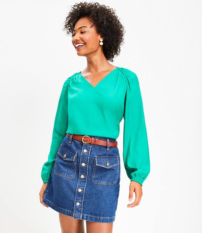 Ann taylor best sale loft jean skirt