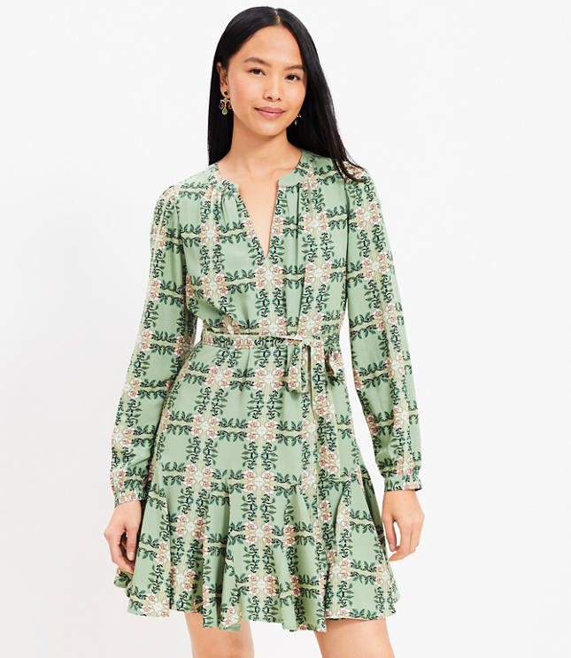 Petite Tiled Vine Godet Dress