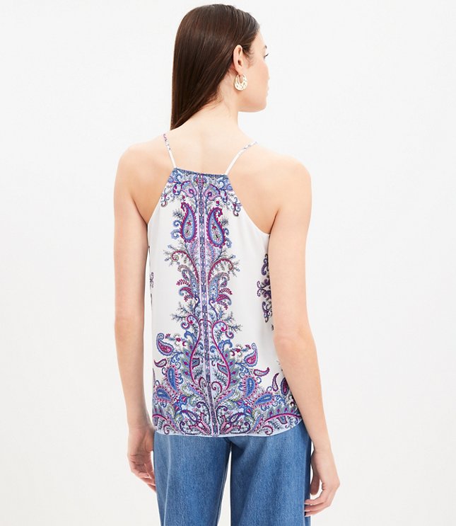 Paisley Covered Button Strappy Cami