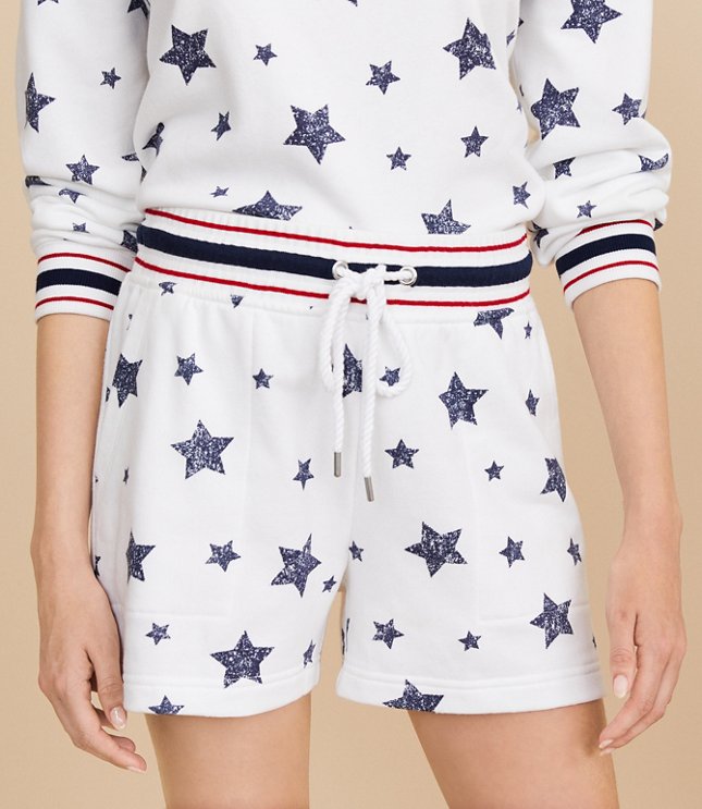 Lou & Grey Stars & Stripes Cozy Cotton Terry Shorts