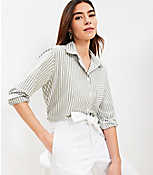 Stripe Cotton Blend Relaxed Pocket Shirt carousel Product Image 2