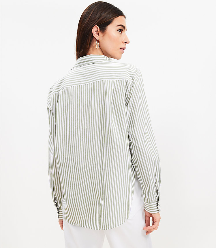 Stripe Cotton Blend Relaxed Pocket Shirt image number 2