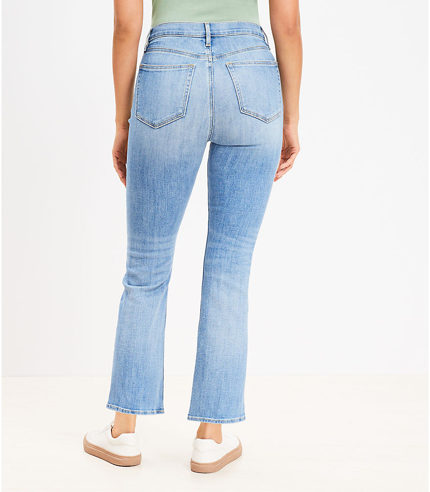 Petite Curvy Flap Coin Pocket High Rise Kick Crop Jeans in Luxe Medium Wash