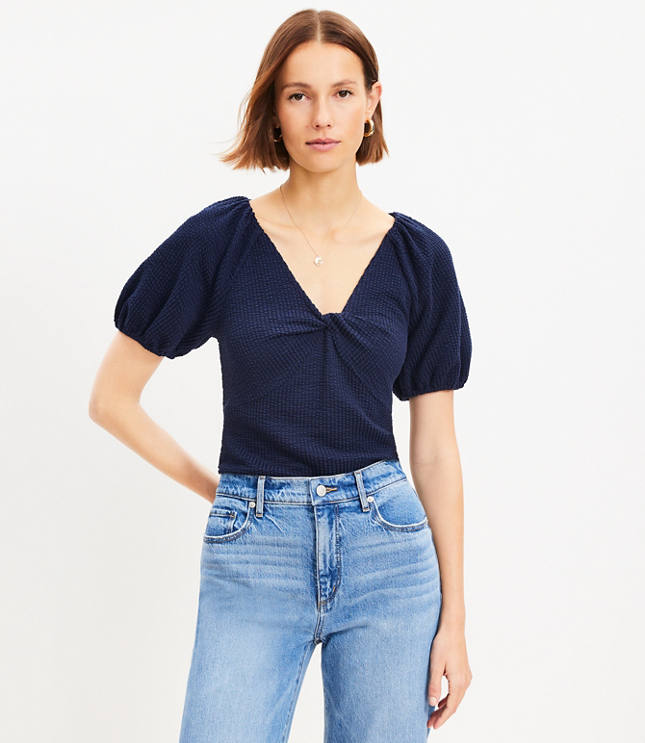 BOSS Everie Twist Neck Long Sleeve Top