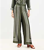 Petite Fluid Pull On Wide Leg Pants in Striped Twill carousel Product Image 1
