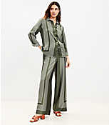 Petite Fluid Pull On Wide Leg Pants in Striped Twill carousel Product Image 2