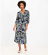 Leafed Tie Front Midi Dress carousel Product Image 1