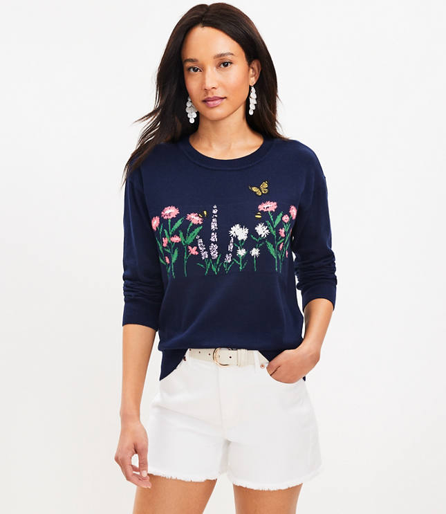 Loft floral hot sale sweatshirt