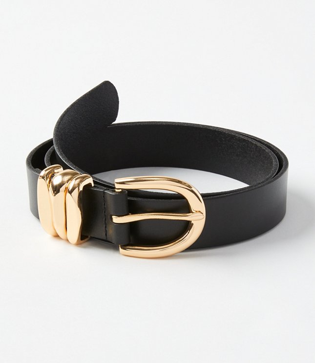 Molded Buckle Leather Belt