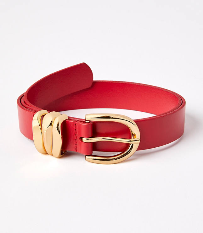 Molded Buckle Leather Belt