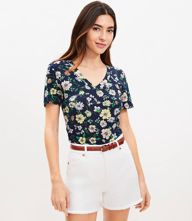 Floral Everyday V-Neck Tee