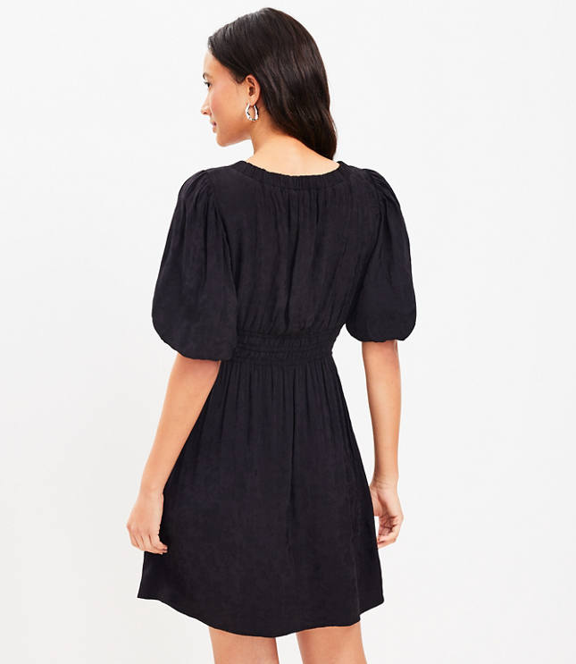 Smocked V-Neck Flare Dress