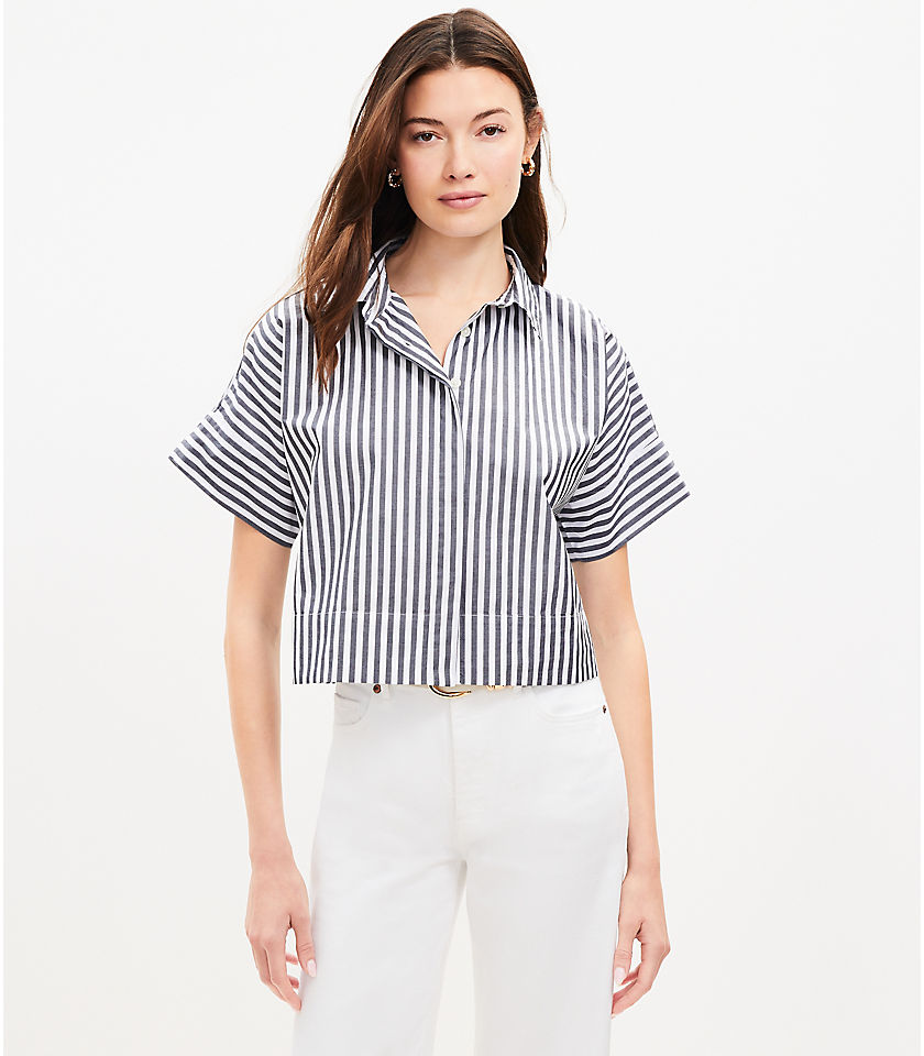 Striped Cotton Modern Drop Shoulder Shirt