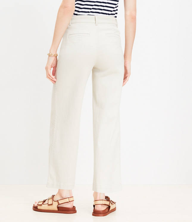 Palmer Wide Leg Crop Pants in Twill