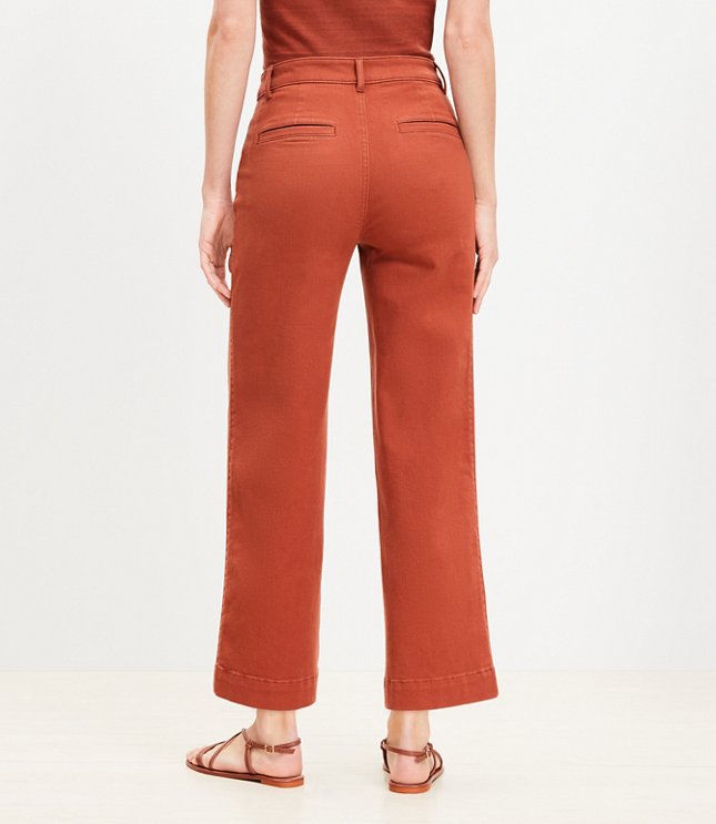 Palmer Wide Leg Crop Pants in Twill