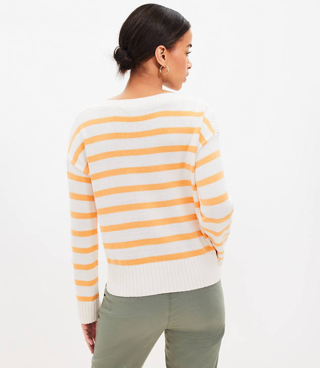 Striped boatneck outlet sweater