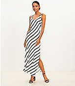 Striped Bias Midi Slip Dress carousel Product Image 1