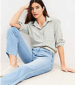 Petite High Rise Straight Jeans in Classic Mid Wash carousel Product Image 2
