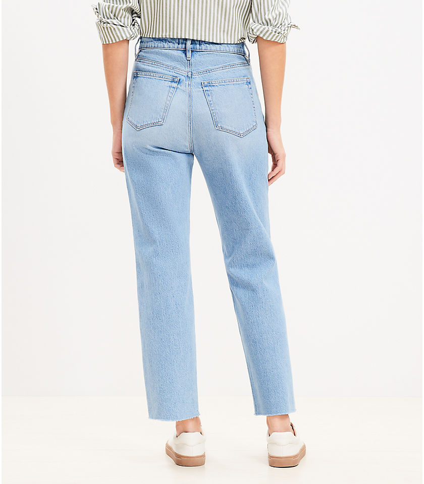 Petite High Rise Straight Jeans in Classic Mid Wash