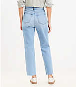 Petite High Rise Straight Jeans in Classic Mid Wash carousel Product Image 3