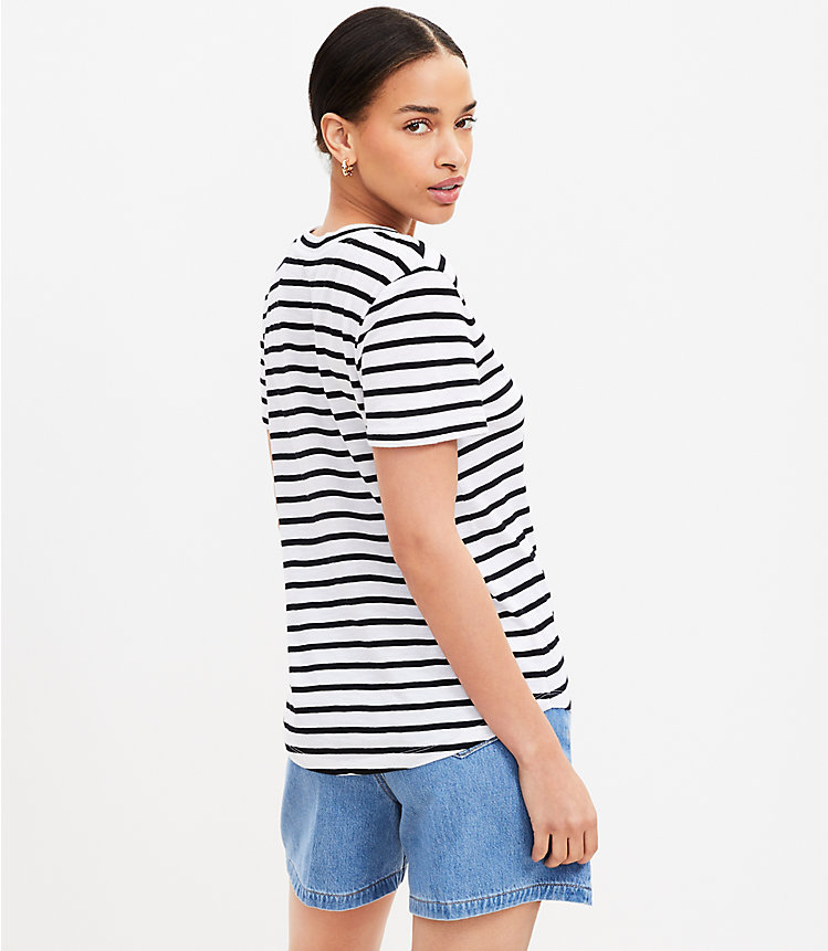 Petite Striped Everyday V-Neck Tee image number 2