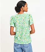 Floral Notched Flutter Sleeve Top carousel Product Image 3