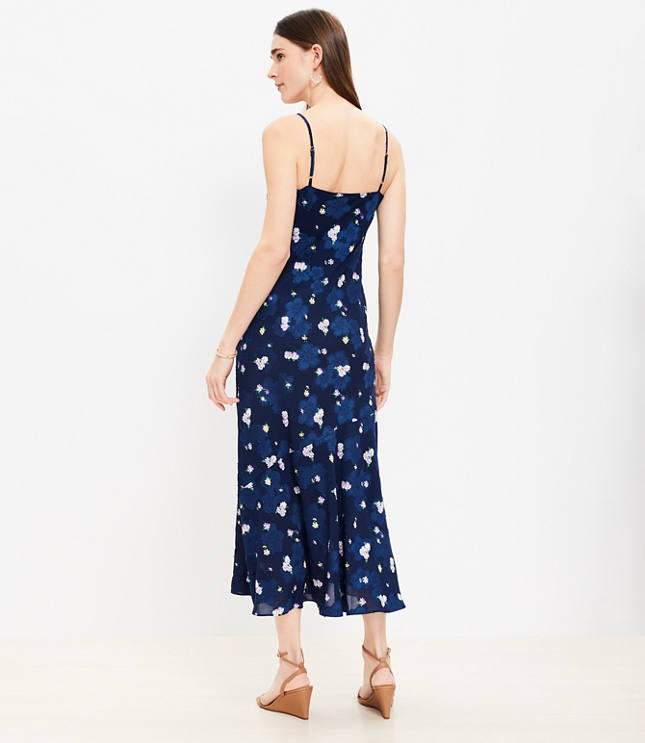 Petite Floral Jacquard Cowl Neck Maxi Slip Dress