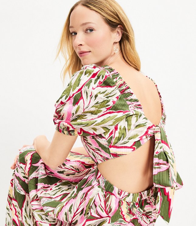 LOFT Beach Palm Cutout Maxi Dress