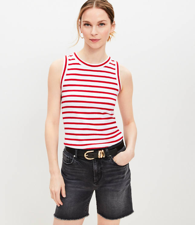 Petite Striped Harbor Tank Top