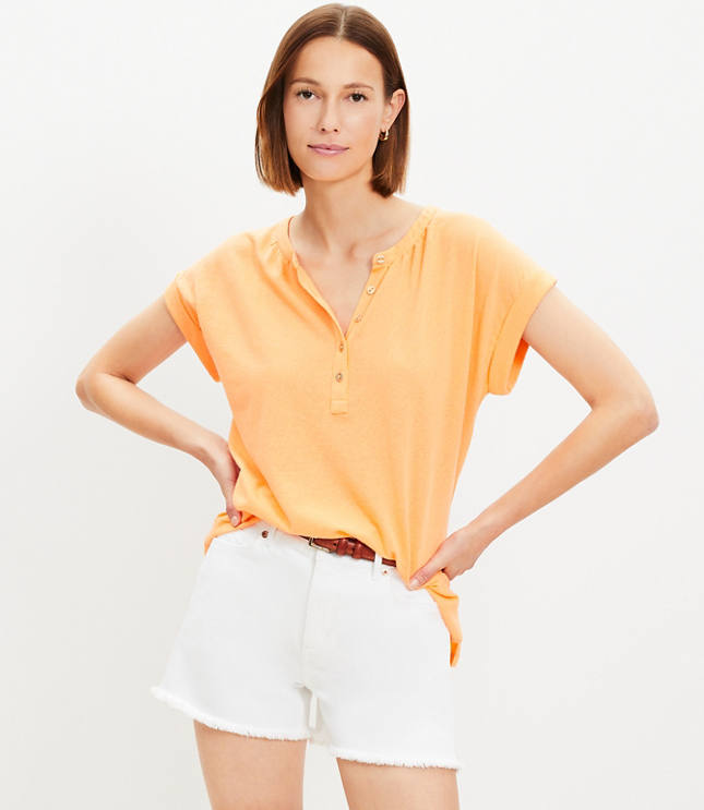 Dolman Henley Top - Tangerine Dreams