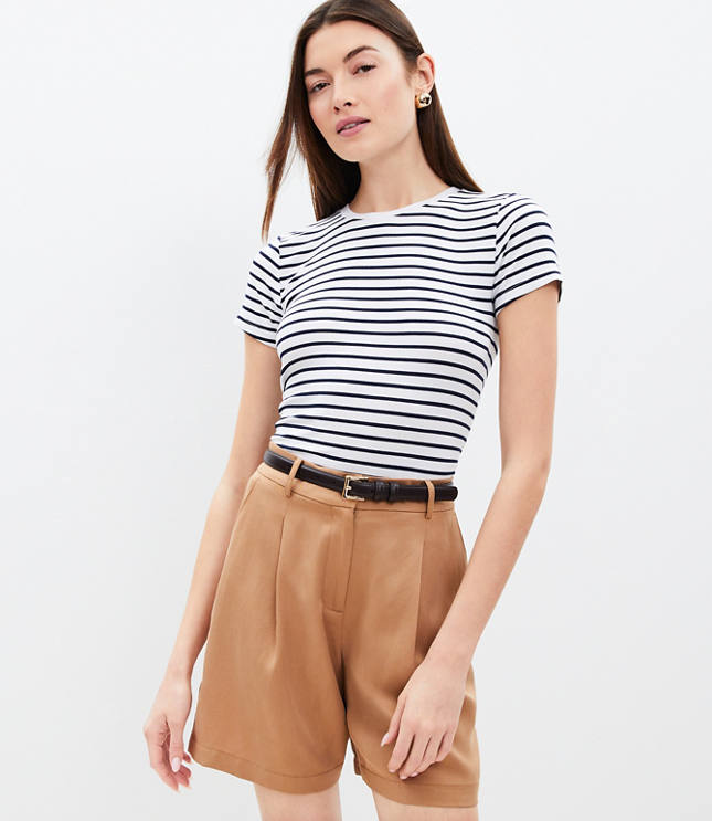 Stripe Ribbed Crew Tee