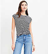 Stripe Knotted Muscle Tank Top carousel Product Image 1