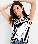 Stripe Knotted Muscle Tank Top carousel Product Image 2