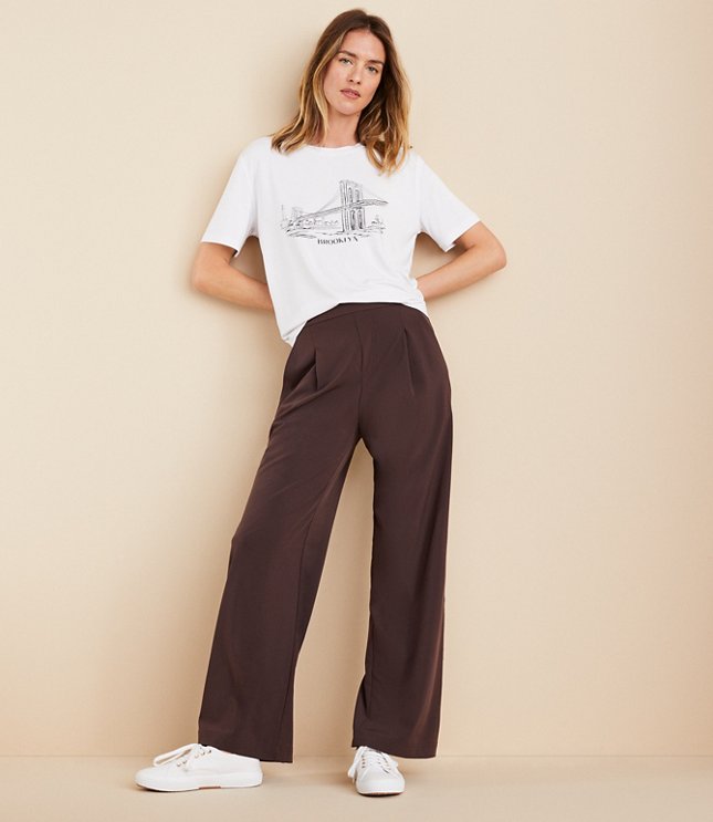 Petite Lou & Grey Wanderweave Wide Leg Trousers