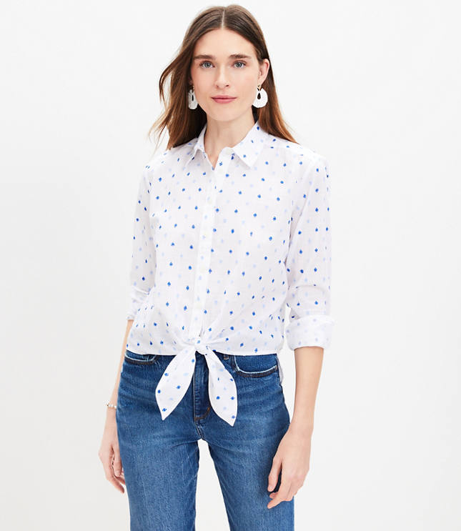 Clip Tie Front Shirt - Maui Blue