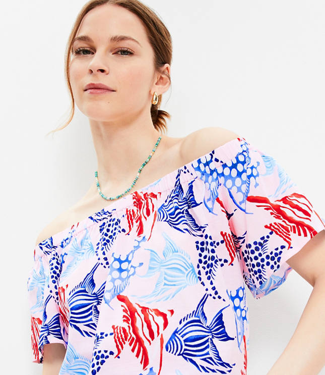 Petite Fish Off The Shoulder Top