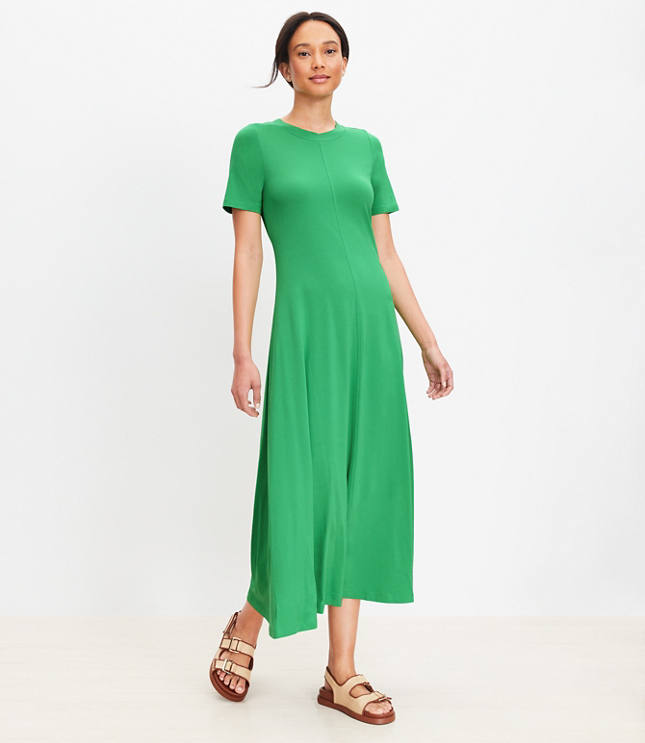 Perfect Ribbed Scoop Neck Tank Midi Dress