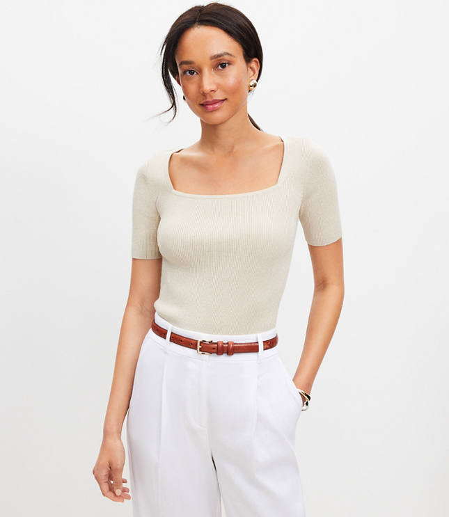 Shimmer Square Neck Sweater