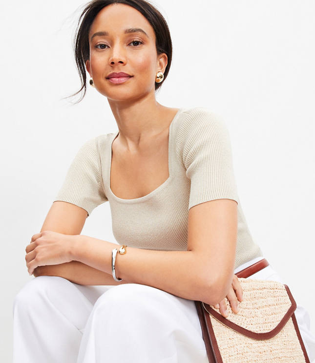 Shimmer Square Neck Sweater