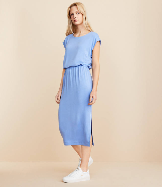 Lou & Grey Signaturesoft Cinched Waist Midi Dress - Dragonfly