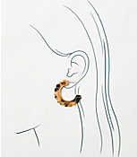 Tortoiseshell Print Scalloped Hoop Earrings carousel Product Image 2