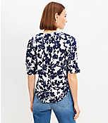 Petite Forget Me Not Pleated V-Neck Blouse carousel Product Image 3