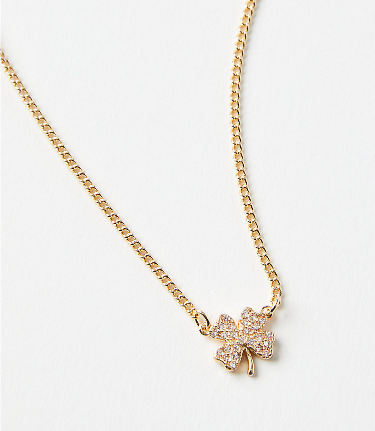 St. Patrick's Pave Clover Necklace image number null