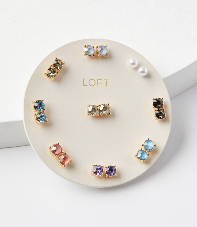 Multicolored Stud Earring Set